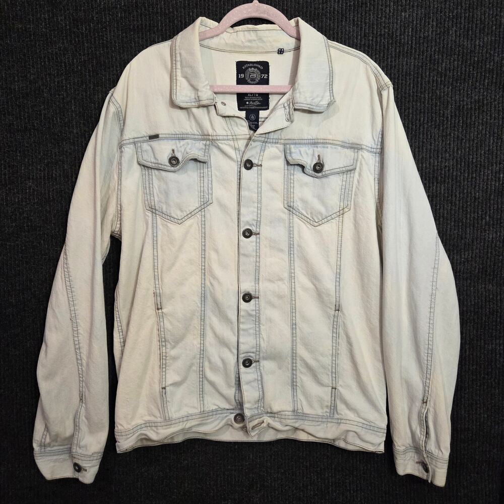 Buffalo David Bitton Jordan Denim Trucker Jacket Mens XL Light Wash Blue Jean